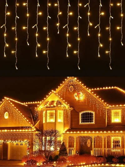 Christmas Icicle Light Outdoor Decor Led Curtain Garland