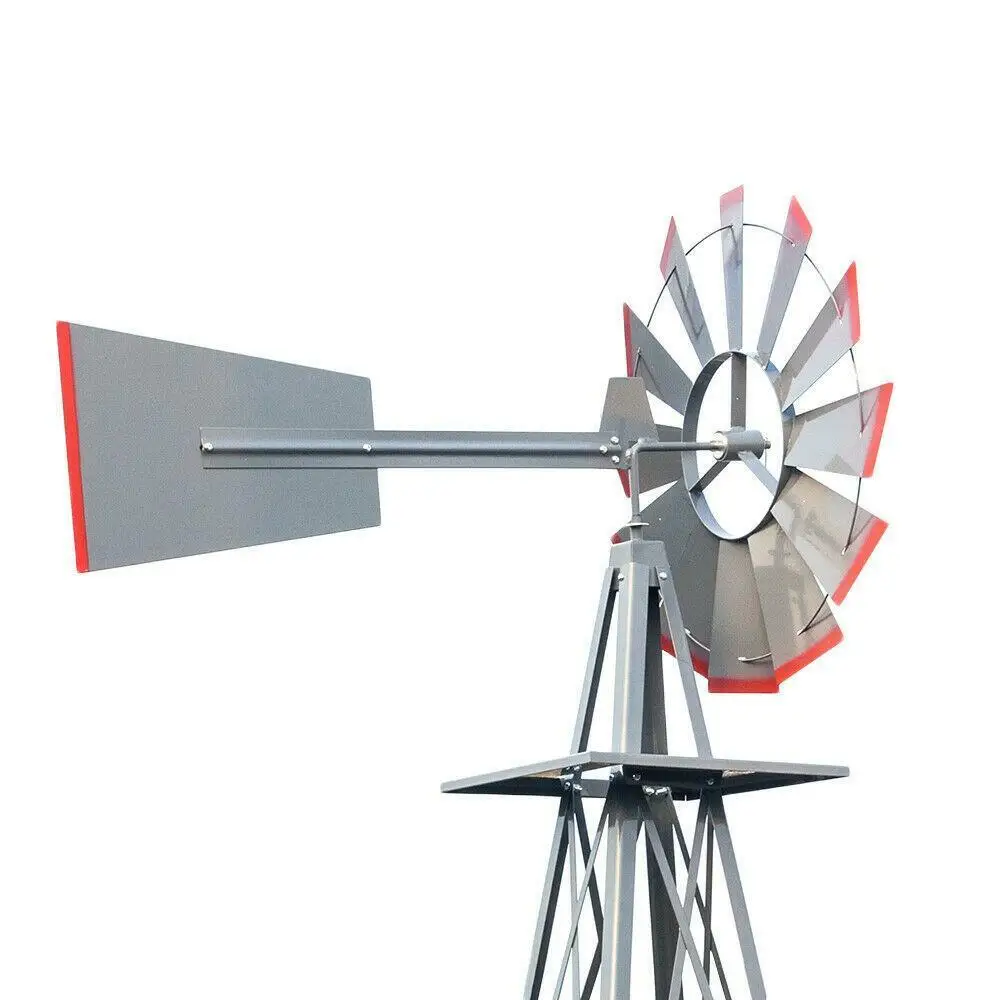 Windmill 8FT Yard Garden Metal Ornamental Wind Mill Weather Resistant Decoration - Image 6