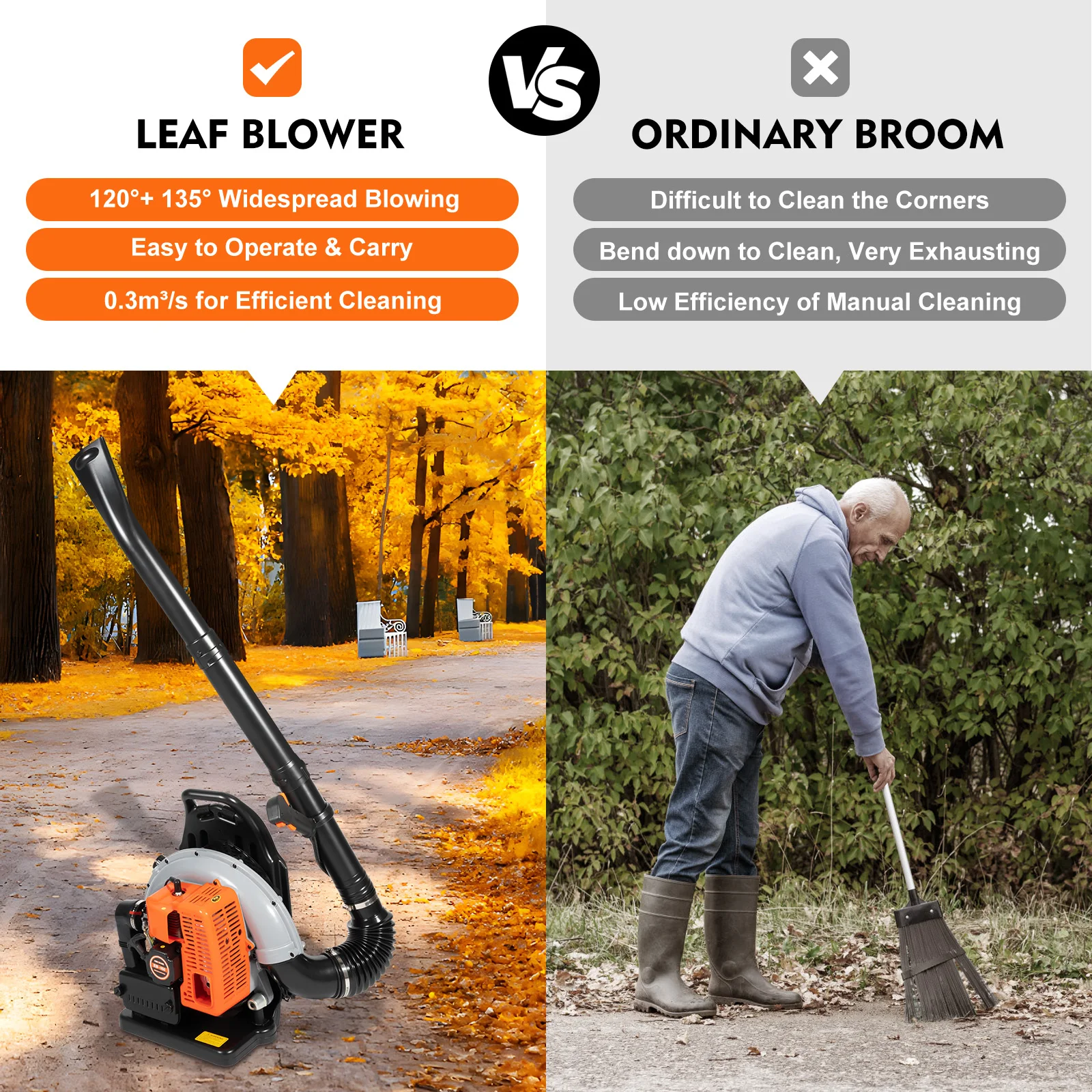 Backpack Leaf Blower 63CC 2 Stroke Gas Powered Leaf Blowers - Image 8
