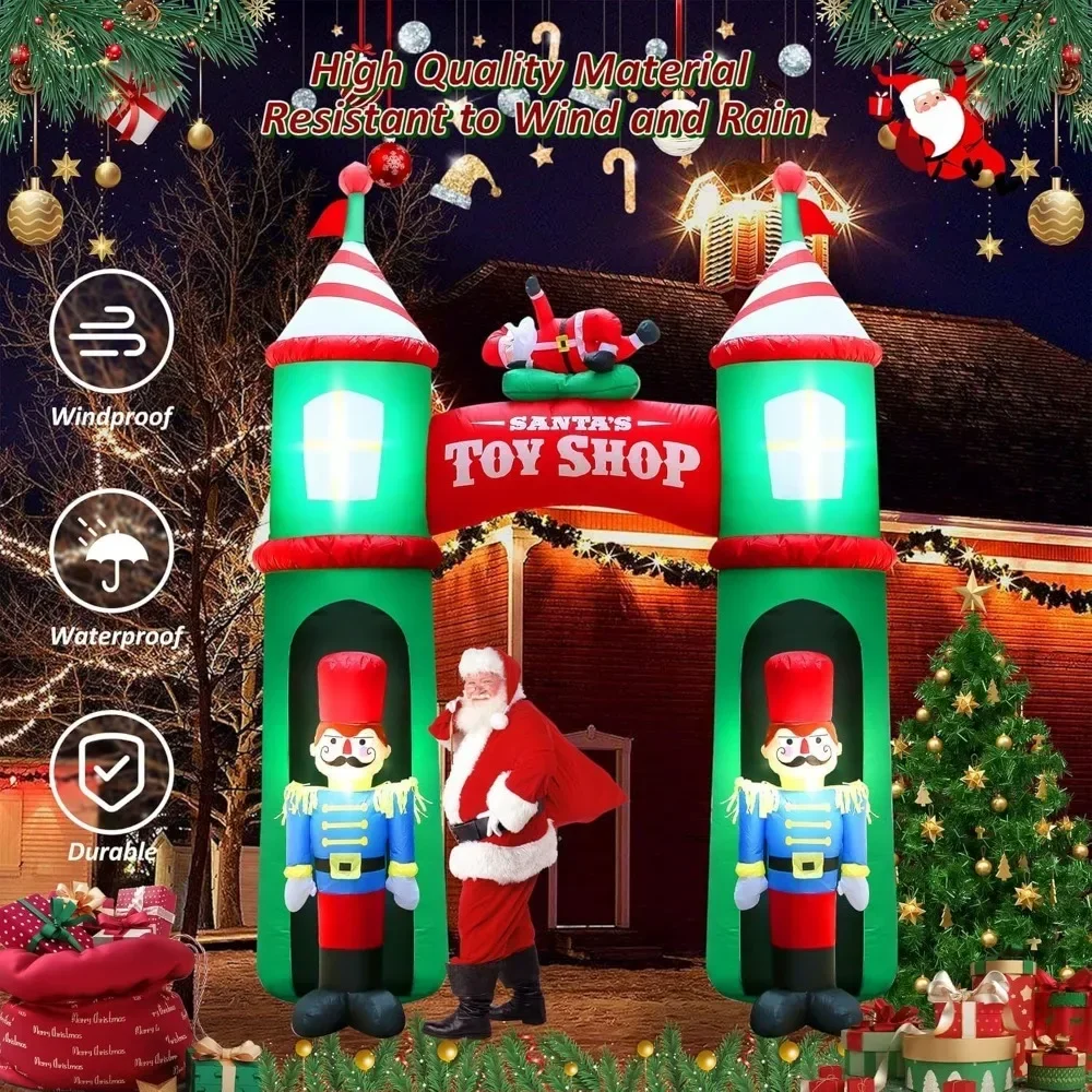 Super Large Christmas Nutcracker Self Inflatable with 6 Pcs LED Lights Outdoor Decoration - Image 4