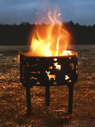 Christmas 50cm Large portable carbon oven fire round table family BBQ camping heating oven barbecue camp picnic rack