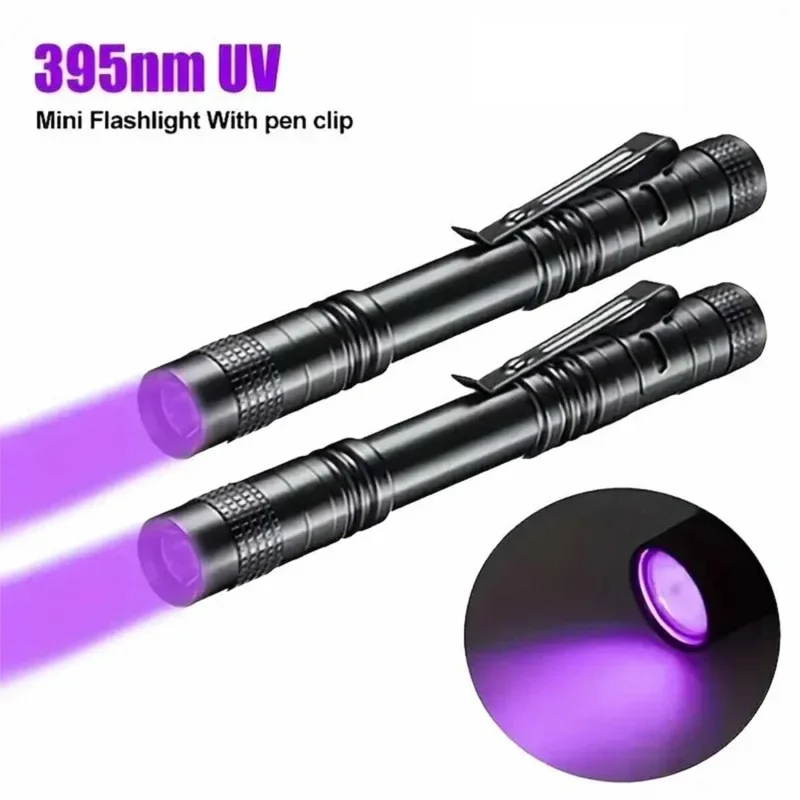 UV Flashlight 395nm Ultraviolet Torch With Pen Clip Portable AAA Batteries Used Violet Light Pet Urine Scorpion Detector UV Lamp - Image 11