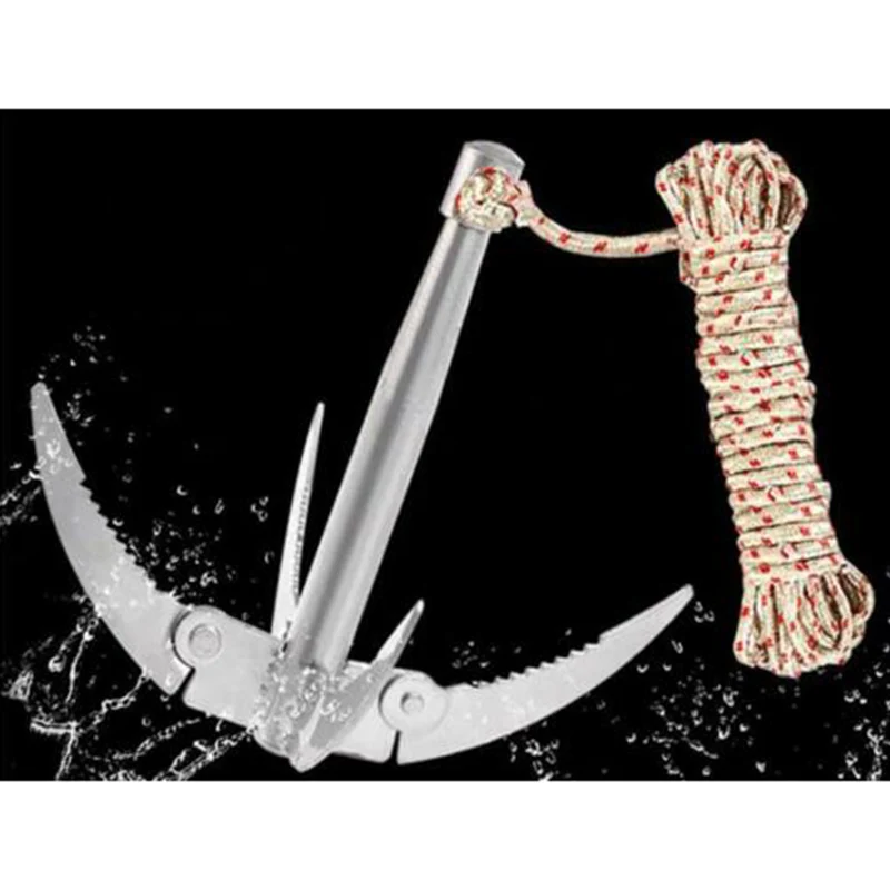 Outdoors Grappling Hook Survival Tool With Rope Folding Boats Anchor - Image 4