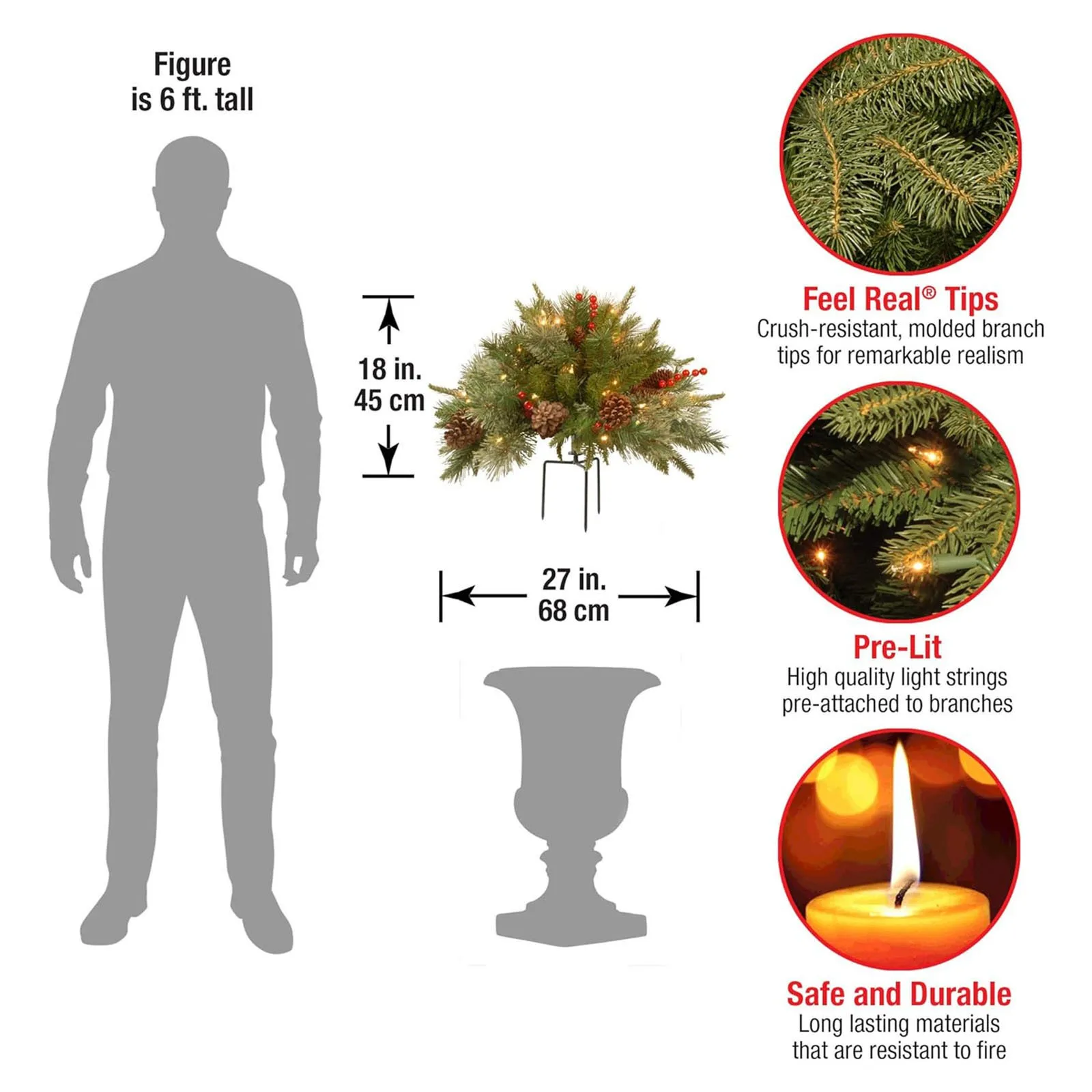 1pcs Holiday Flower Pots Decorations Plastic Pine Cone Artificial Christmas Tree Planter Filler Outdoor Plush Mixed Decoration - Image 3