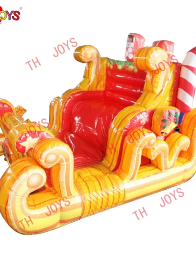 Inflatable Santa Sleigh Photo Prop For Outdoor Photograph