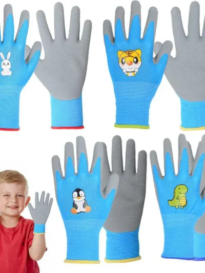 Gardening Gloves Kids Durable Waterproof Garden Work Gloves Non-Slip Children Safety Yard Work Gloves Portable Garden Supplies