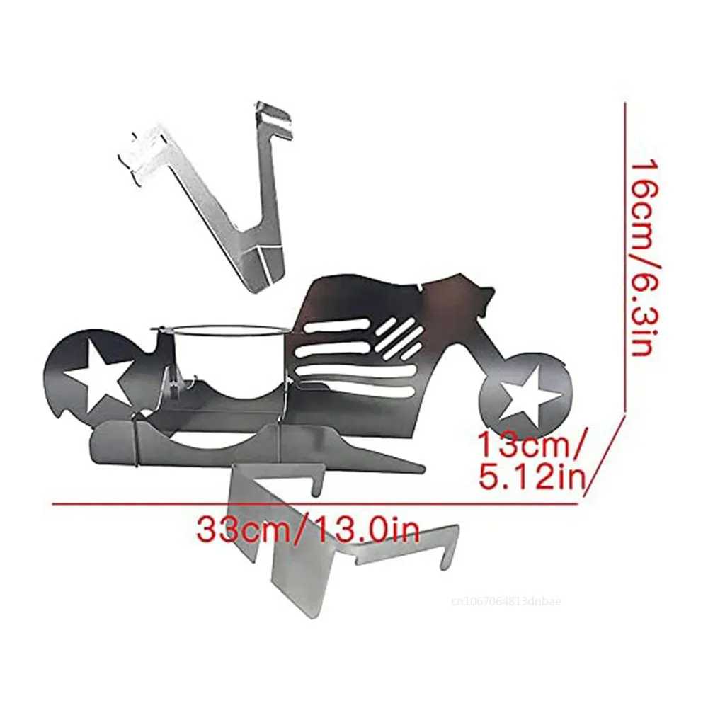 1 Set Portable Chicken Stand American Motorcycle BBQ Grill Stainless Steel Barbecue Rack Holder - Image 6