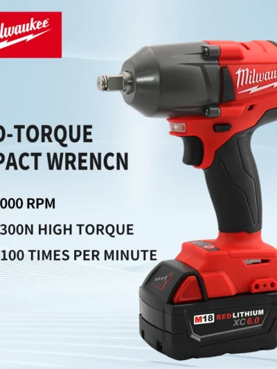 Milwaukee Mid-Torque Impact Professional Wrench 18V Lithium Battery Electric Cordless High Speed