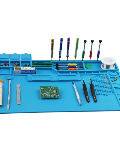 Soldering Station Mat Silicone Work Mat Heat Resistant 932°F Anti-Static Magnetic Mat