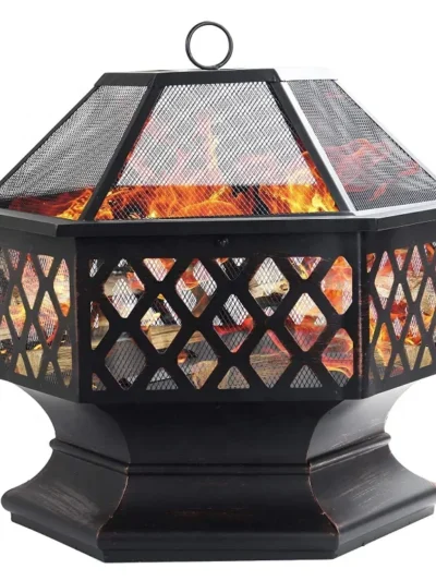 Wood Burning Patio & Outdoor Fireplaces Metal Outdoor Fire Pit Backyard Firepit For Outside