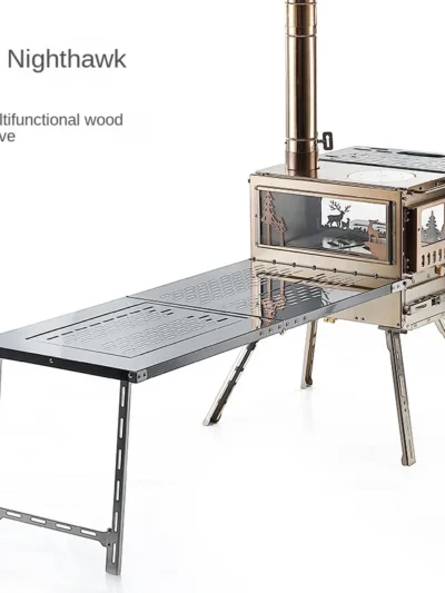 Stainless Steel Firewood Stove Outdoor Multifunctional Portable Folding Camping Tent Extended Table