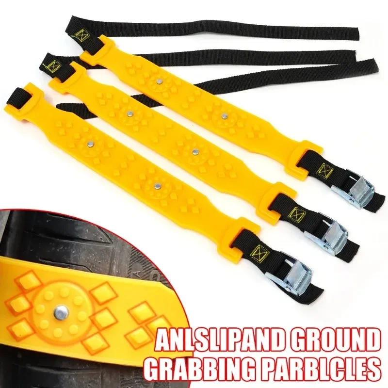 Car Snow Chains Winter Auto Motorcycle Bicycle Tire Anti-skid Bull Tendon Steel Nail Chain Adjustable Length Car Emergency Tools - Image 5