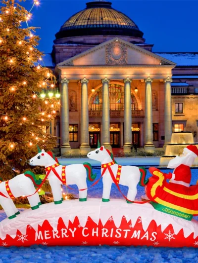 Inflatable Santa Claus Unicorn Sled Decoration