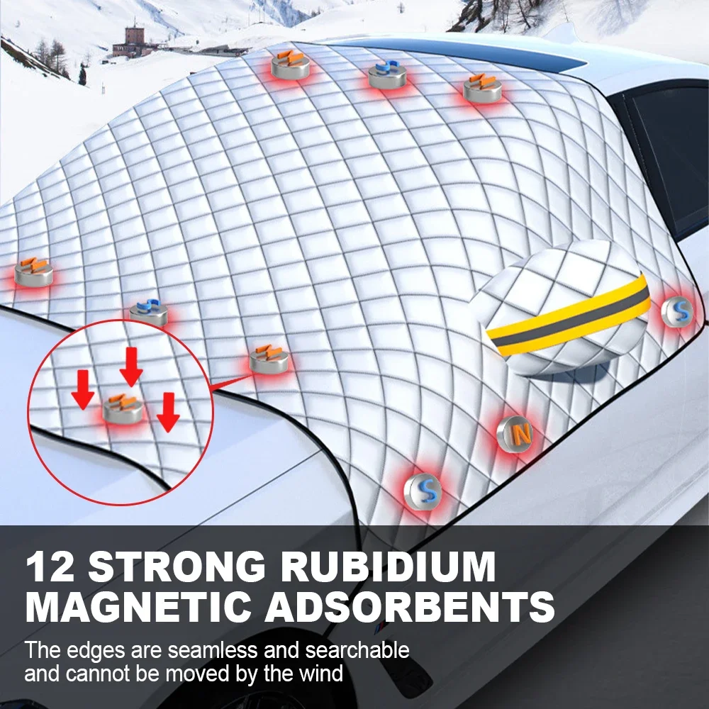 Magnetic Car Windshield Snow Ice Protector Window Sun Shade Anti Frost Cover Visor Auto Winter Exterior Tesla - Image 2