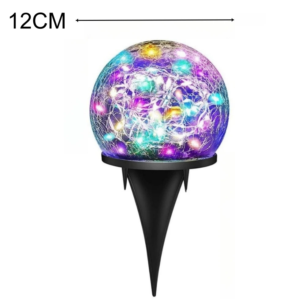Solar Globe Lights Outdoor Garden Cracked Glass Ball Solar Lights Outdoor Outside Outdoor Decorations for Patio Yard Lawn Decor - Image 8