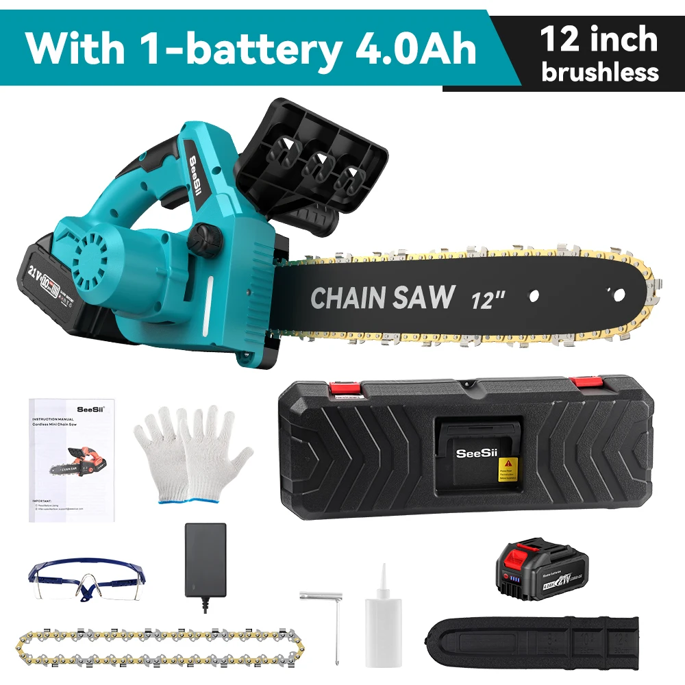 12 Inch Brushless Chainsaw Cordless Electric, Wood Cutting Garden Pruning Saw Power Tools For Makita 18v Battery - Image 10