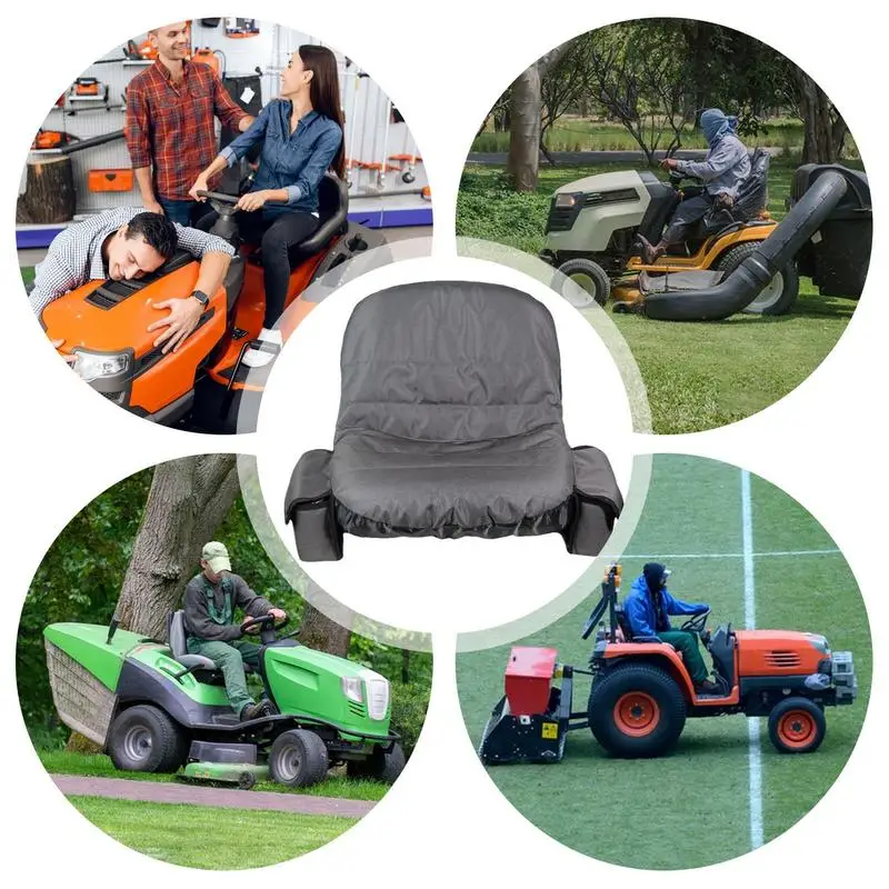 Lawn Mower Tractor Seat Cover Padded Comfort Pad Storage Pouch Medium Waterproof - Image 4