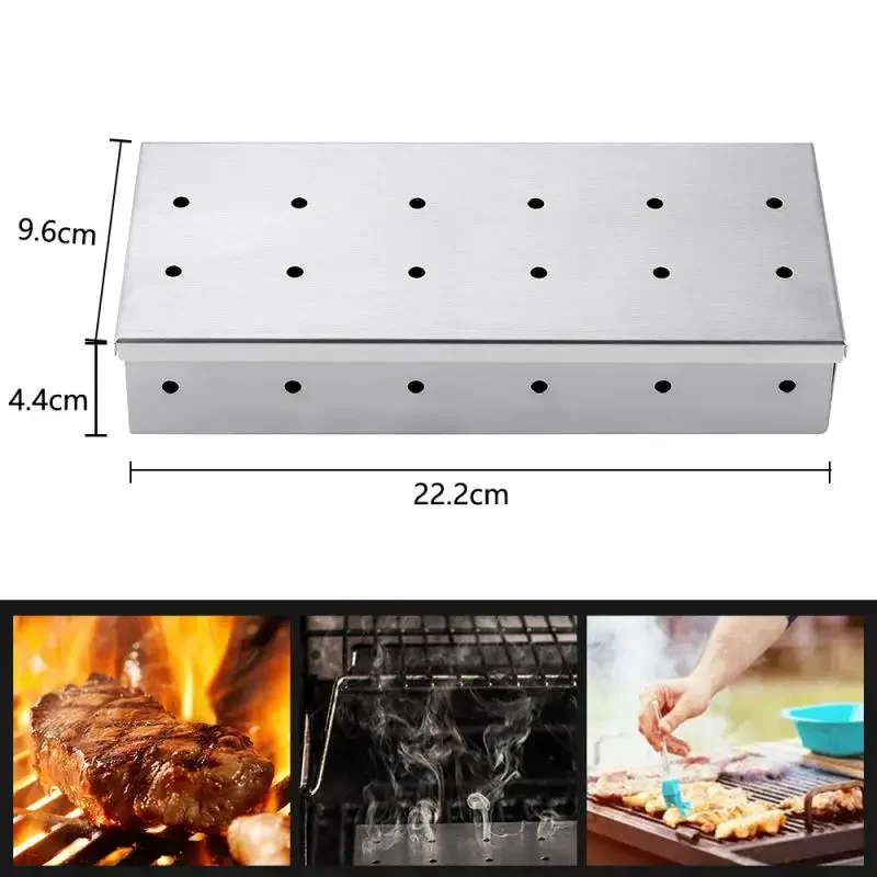1Pc BBQ Accessories Outdoor Stainless Steel Smoker Cold Smoke BOX Barbecue Smoke Box Barbecue Grill Smoking Barbacoa for Kitchen - Image 2