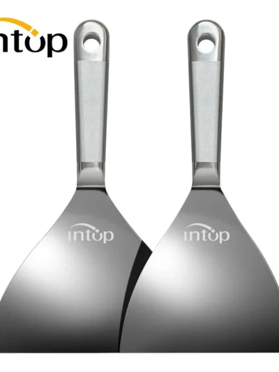 Professional kitchen utensils 2 pcs pizza shovel stainless steel cooking spatula for teppanyaki grill Pancake Steak bbq baking