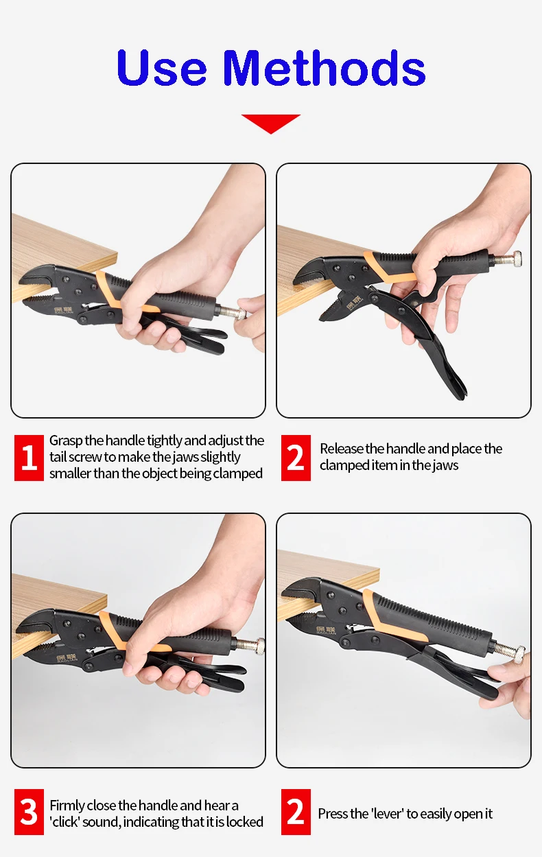 7/9/10" Multi-Function Locking Pliers Round/Straight Mouth Pipe Wrench - Image 29