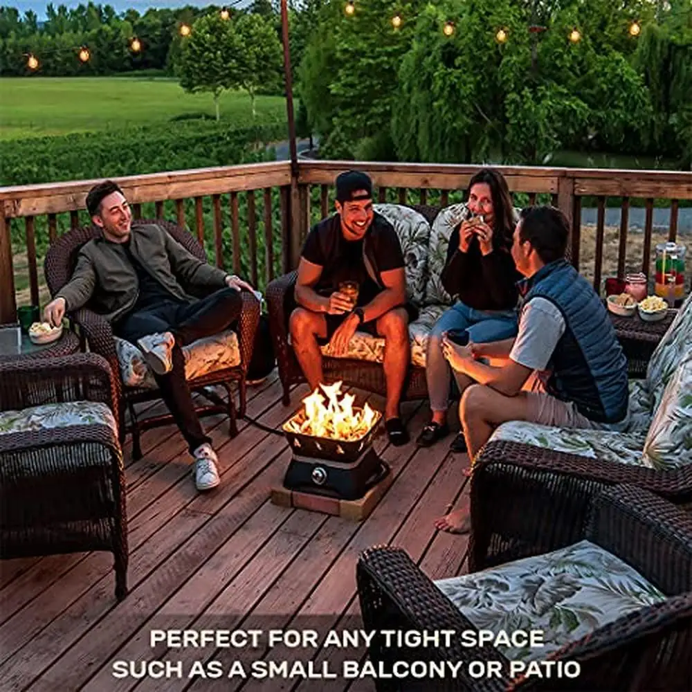 Portable Propane Fire Pit Camping Kit with Cover & Lava Rocks 58,000 BTU Black Firecube - Image 5