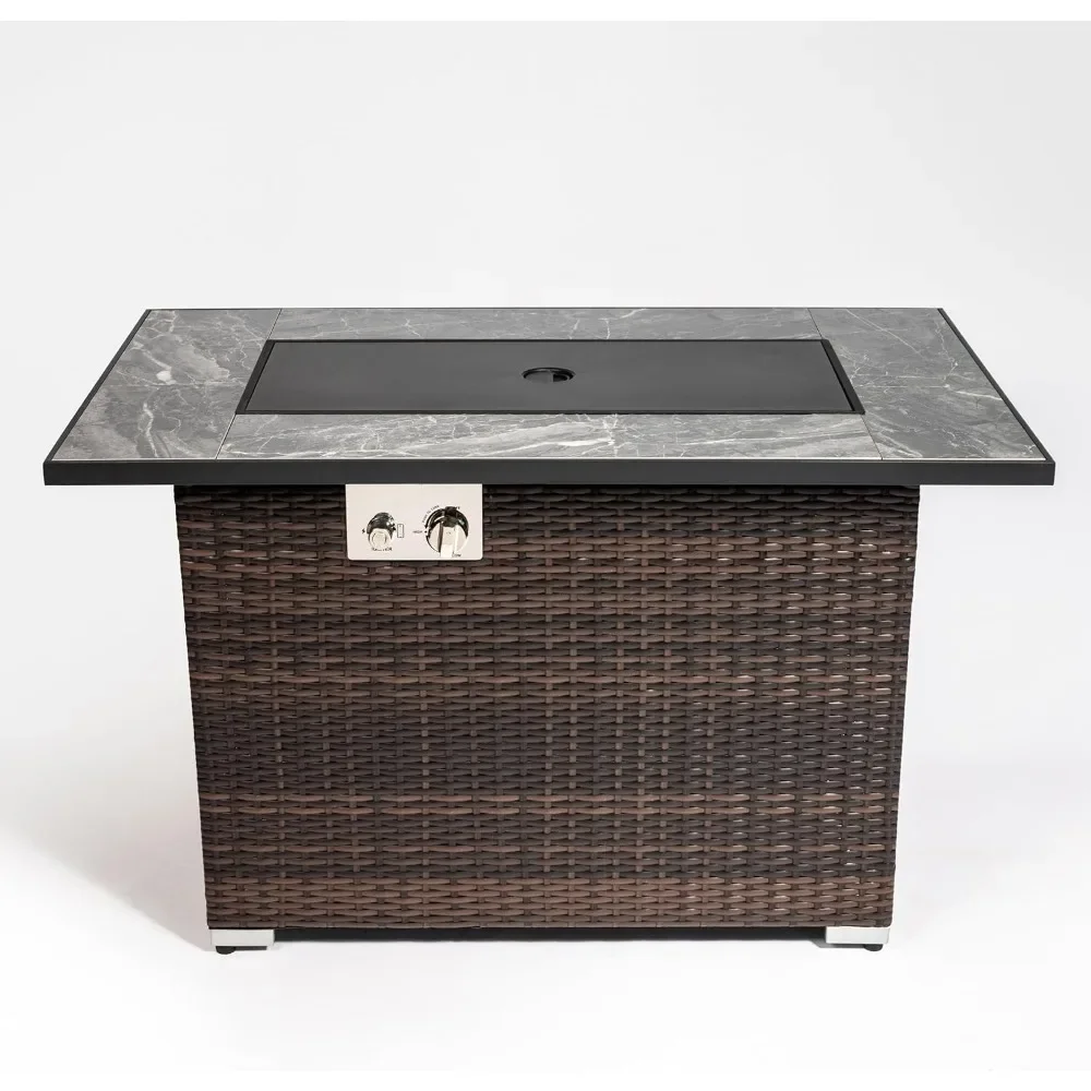 44inch Outdoor Fire Pit Table with 50,00BTU Stainless Steel Burners,Propane Fire Table with Ceramic Tabletop,Gas Fire Table - Image 2