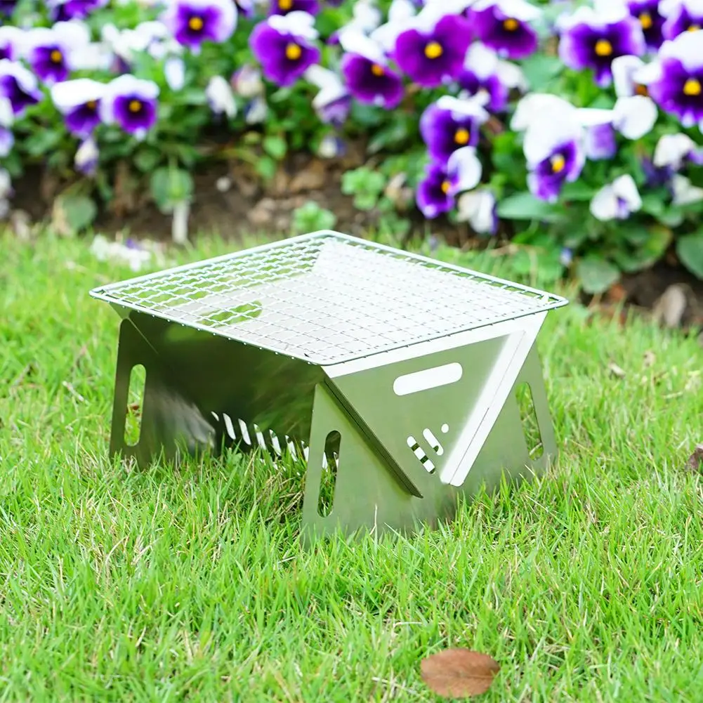 Stainless Steel Incinerator Grill BBQ Charcoal Stove Outdoor Equipment Portable Supplies Camping Stove Folding Picnic Kitch P2R4 - Image 4