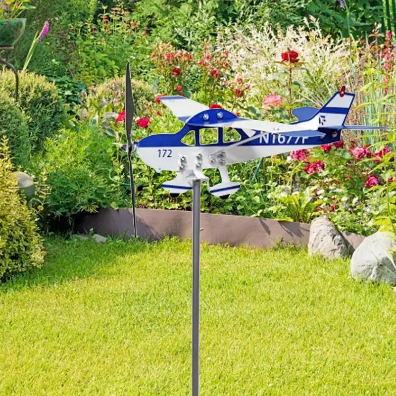 Wind Vane For Yard Sturdy Metal Airplane Shapes Wind Vane Decorative Multifunctional Wind Direction Indicators Weather Vanes