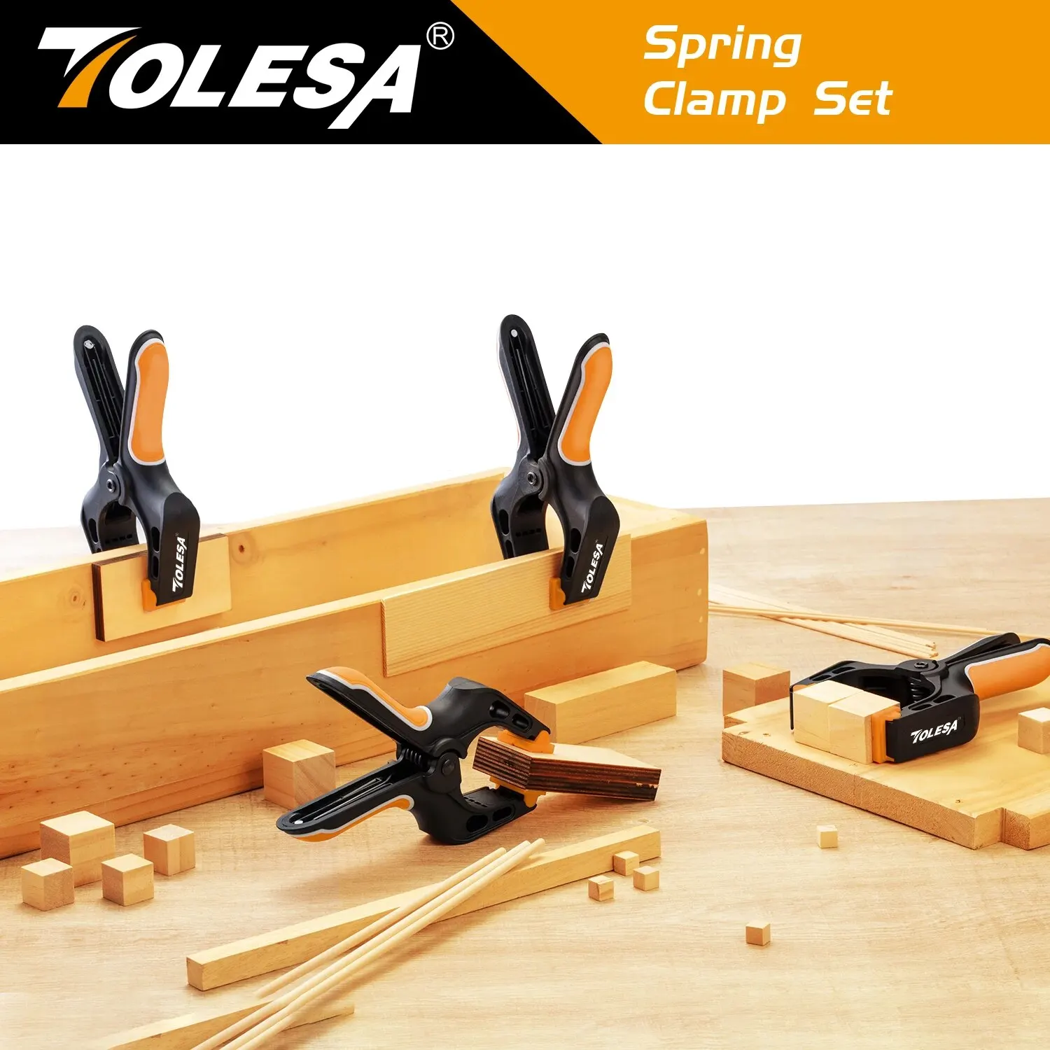 TOLESA 7" Spring Clamps Heavy Duty 4PCS Large Plastic Clamps - Image 2