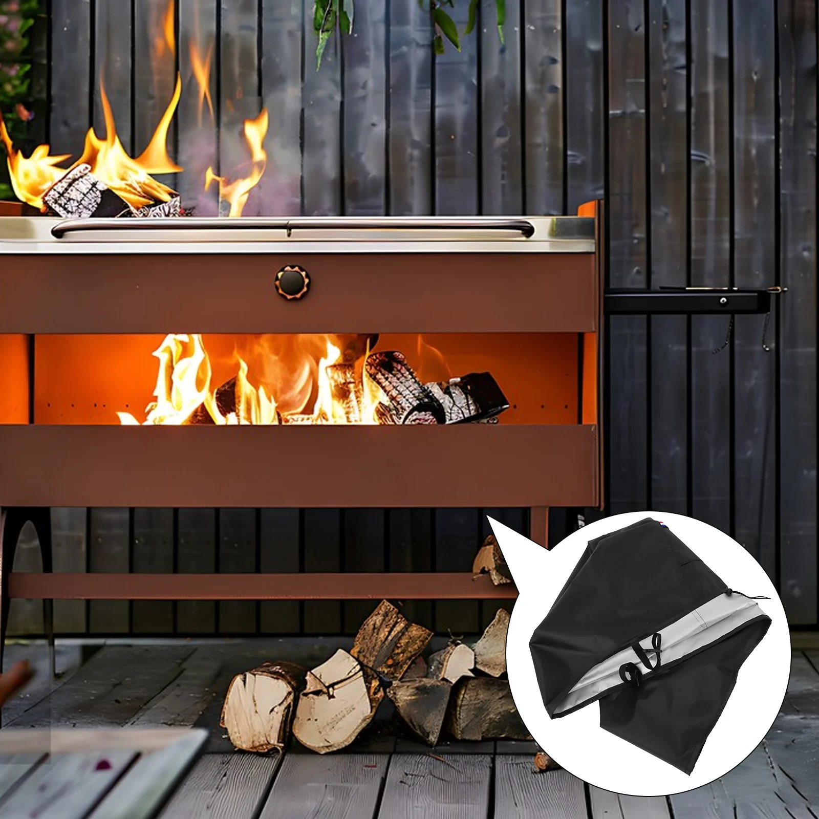 Heavy Duty Fire Pit Cover Square Waterproof Patio Table Cover Outdoor Fireplace Cover for Square Fire Pits and Tables Protection - Image 5