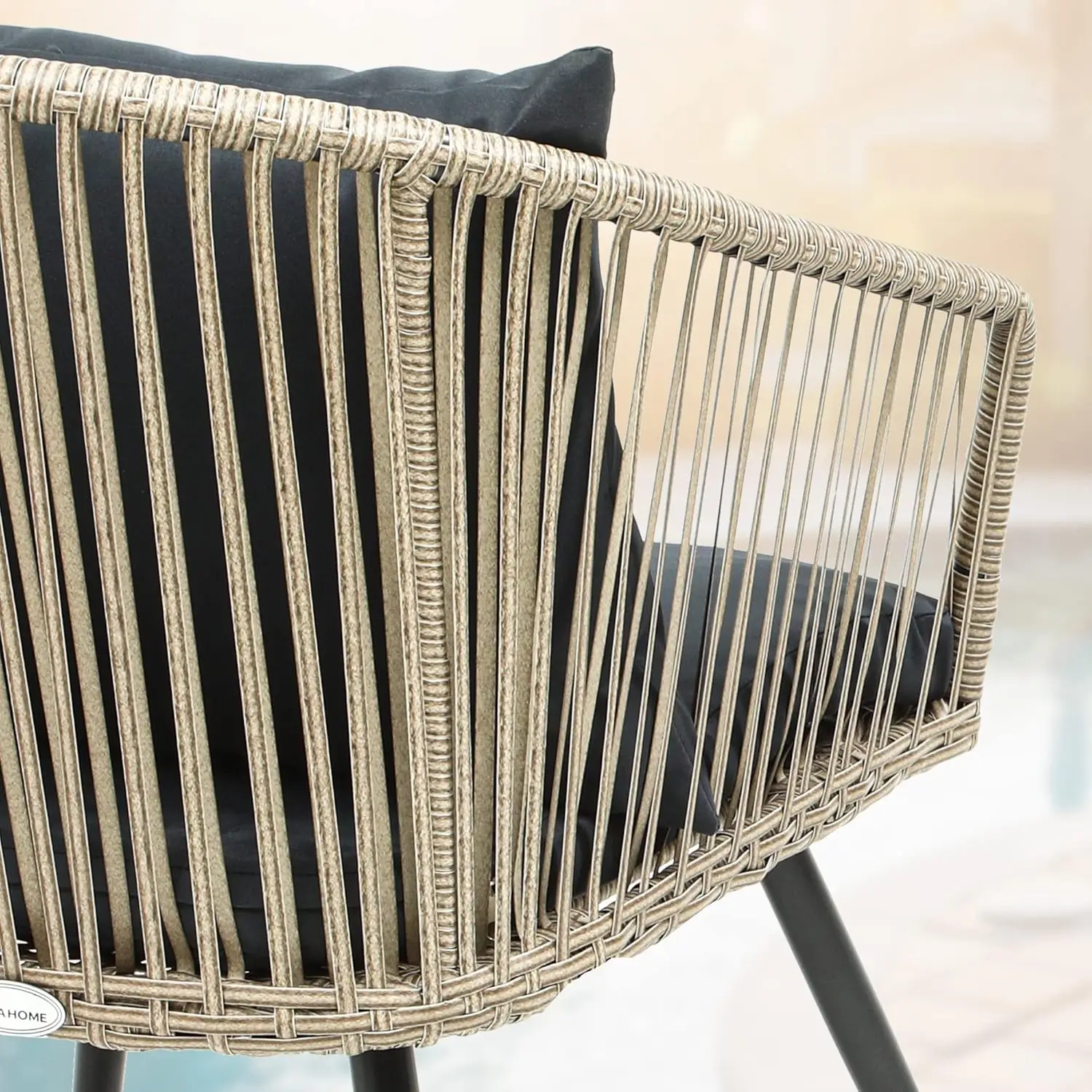 3-Piece Outdoor Patio Furniture Wicker Bistro Set, All-Weather Rattan Conversation Chairs - Image 6