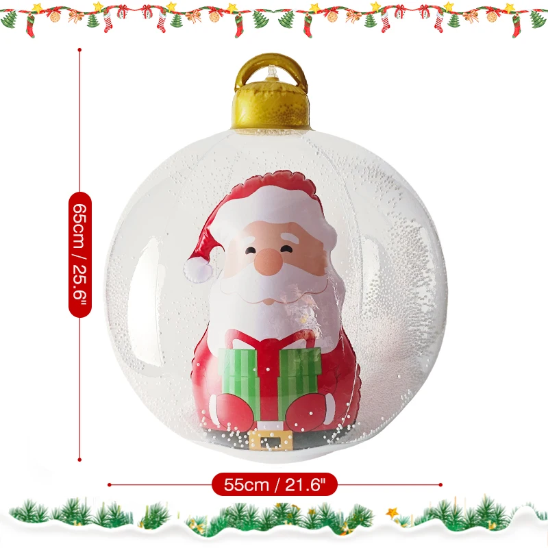 PVC Inflatable Christmas Ball with Remote Control 55CM Giant LED Luminous Christmas Decorated Ball Outdoor Party Yard Ornaments - Image 8