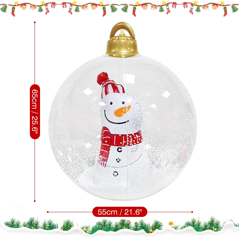 PVC Inflatable Christmas Ball with Remote Control 55CM Giant LED Luminous Christmas Decorated Ball Outdoor Party Yard Ornaments - Image 7