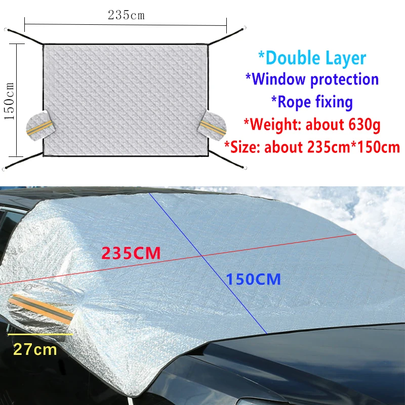 Front Windshield Sun Rain Dust Frost Guard Auto Snow Protection Artifact - Image 7