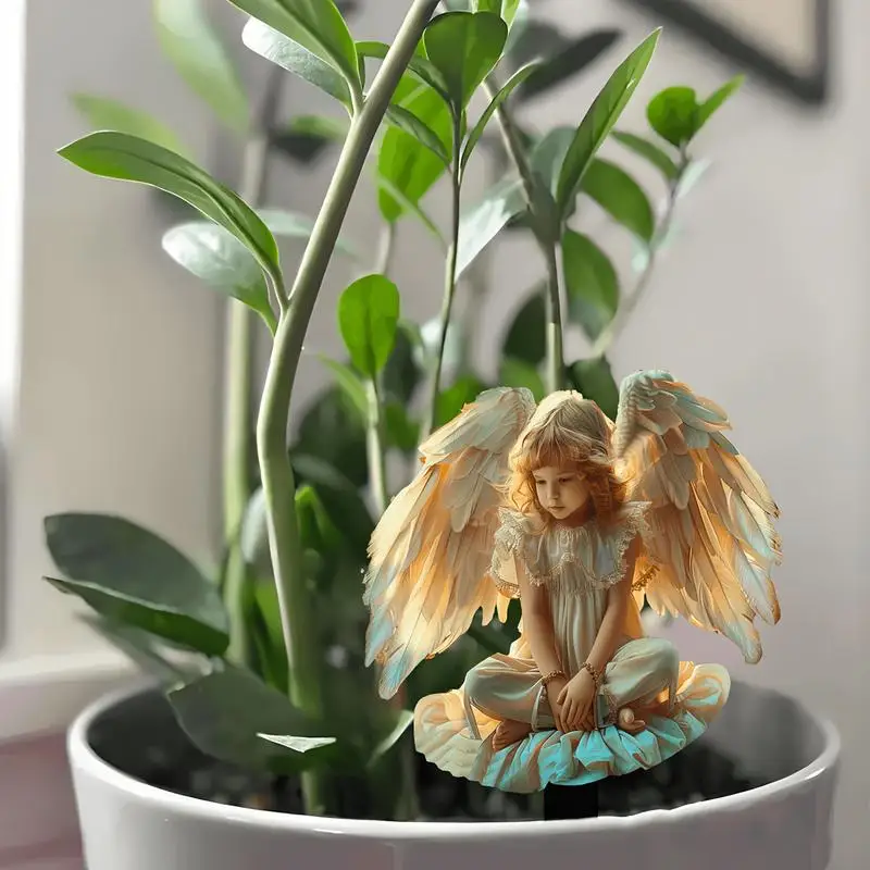 Angel Wings Stake Lawn Stake For Yard 2D Acrylic Angel Wings Lawn Stake Waterproof Outdoor Decoration For Garden Yard - Image 3