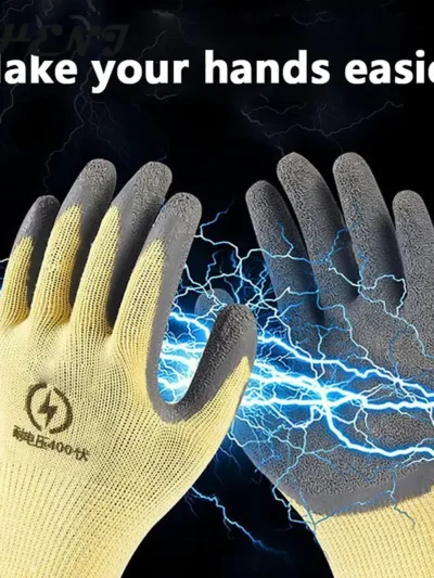 1 Pair 400v Insulating Gloves Anti-electricity Security Protection Gloves Rubber Electrician Work Gloves Protective Tool