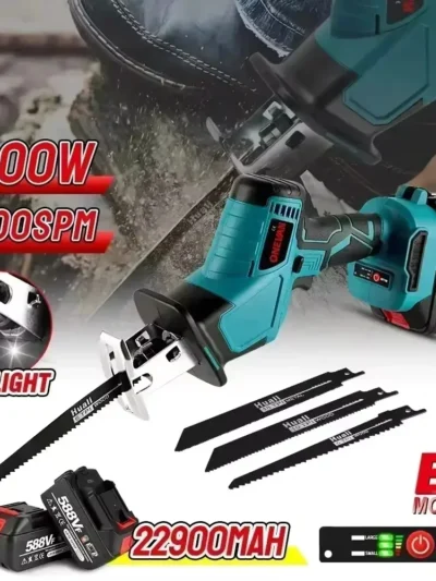 3600w, Brushless Reciprocating Saw, Wireless Chainsaw Cut Saw Wood Cutting Tools With Sawblade For Makita 18V Battery