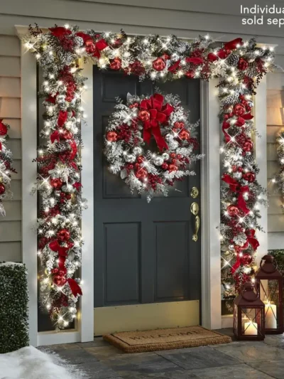 Christmas Wreath Rattan Set Wreaths For Doors