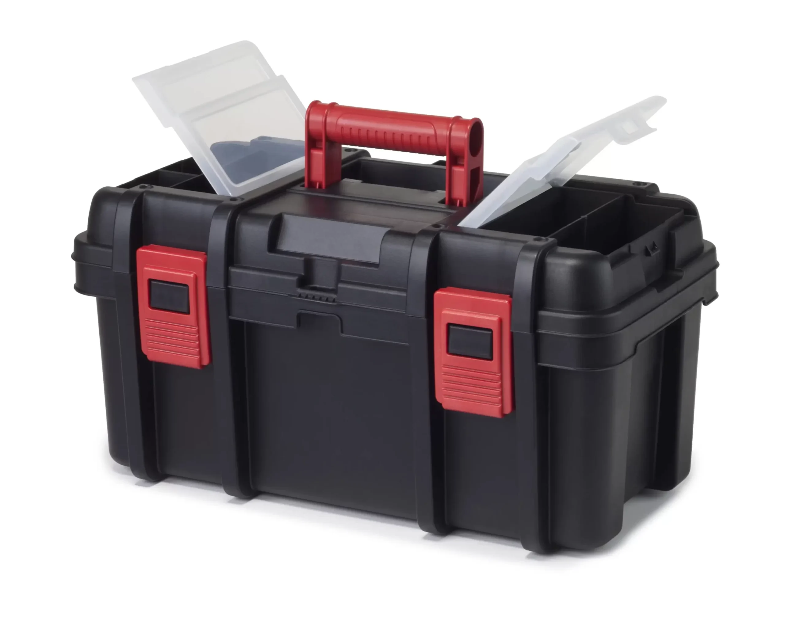16-inch Toolbox, Plastic Tool and Hardware Storage, Black - Image 5