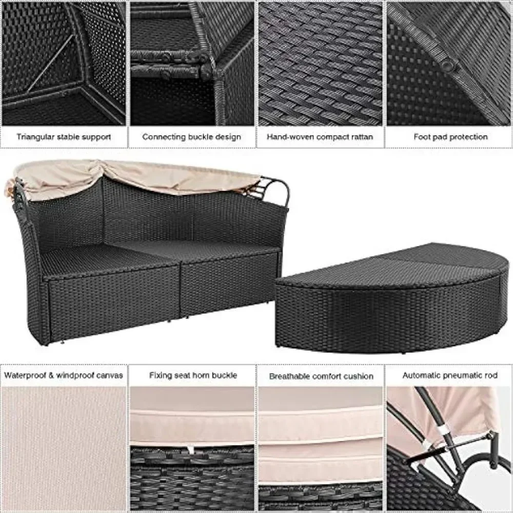 Living Room Sofas Outdoor Chair Patio Furniture Outdoor Set Garden Furniture Sets Sofa Bed Couch Lounge Terrace - Image 6