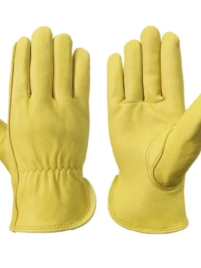 Leather Work Gloves Sheepskin Driving Gloves Men Motorcycle Gardening Safety Protective Fruit Picking Gloves Welding Glove