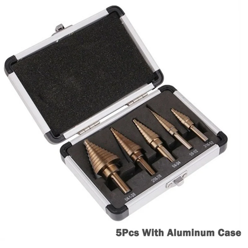 5pcs Step Drill Bit Set Carbide Drill Perforator Hole Cutter Tool - Image 7