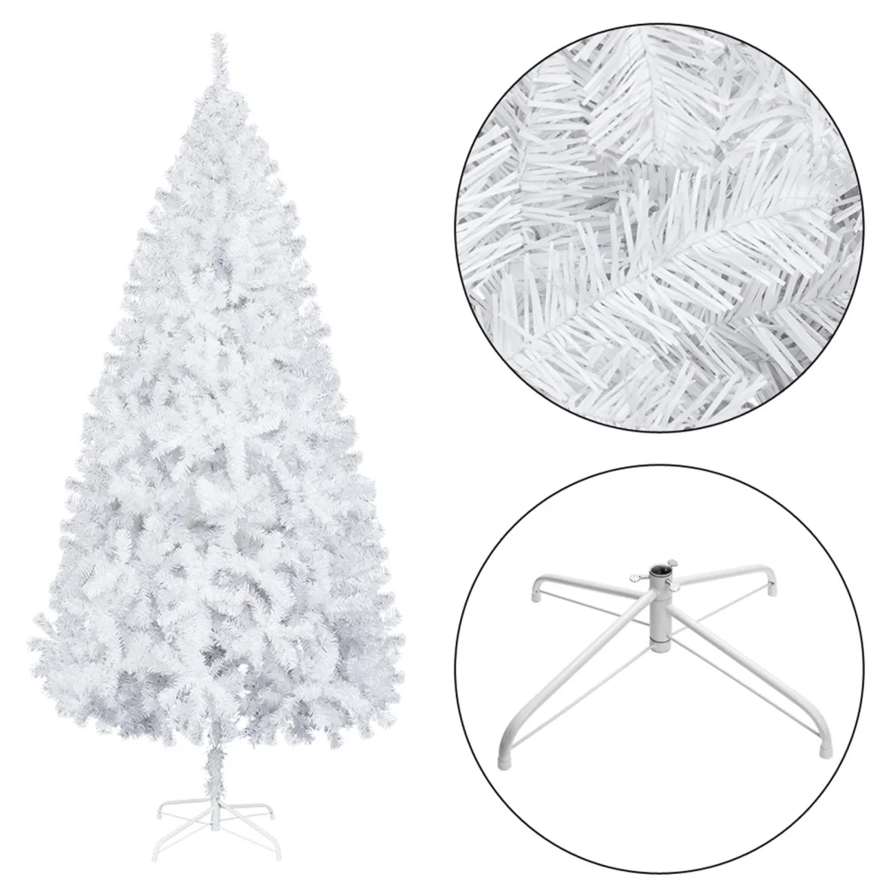 7ft Christmas Tree Artificial Pvc Branch Iron Stand Xmas Pine Tree For Indoor Outdoor Holiday Decoration Us Plug - Image 2