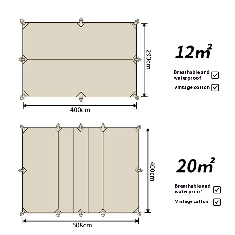 Outdoor Canopy Tent Vintage Cotton Butterfly-shaped Sunshade Sun Protection Large Space Multi-person Outdoor Camping Canopy Tent - Image 4