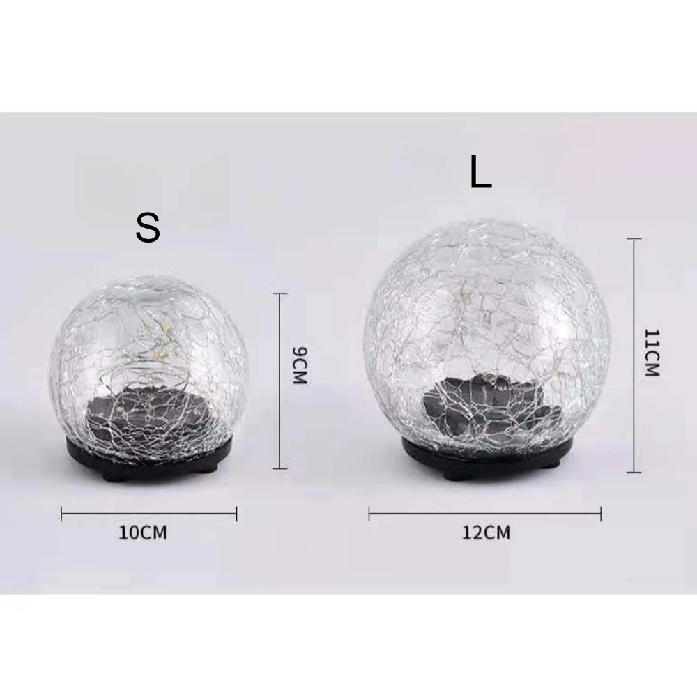 Solar Globe Lights Outdoor Garden Cracked Glass Ball Solar Lights Outdoor Outside Outdoor Decorations for Patio Yard Lawn Decor - Image 6