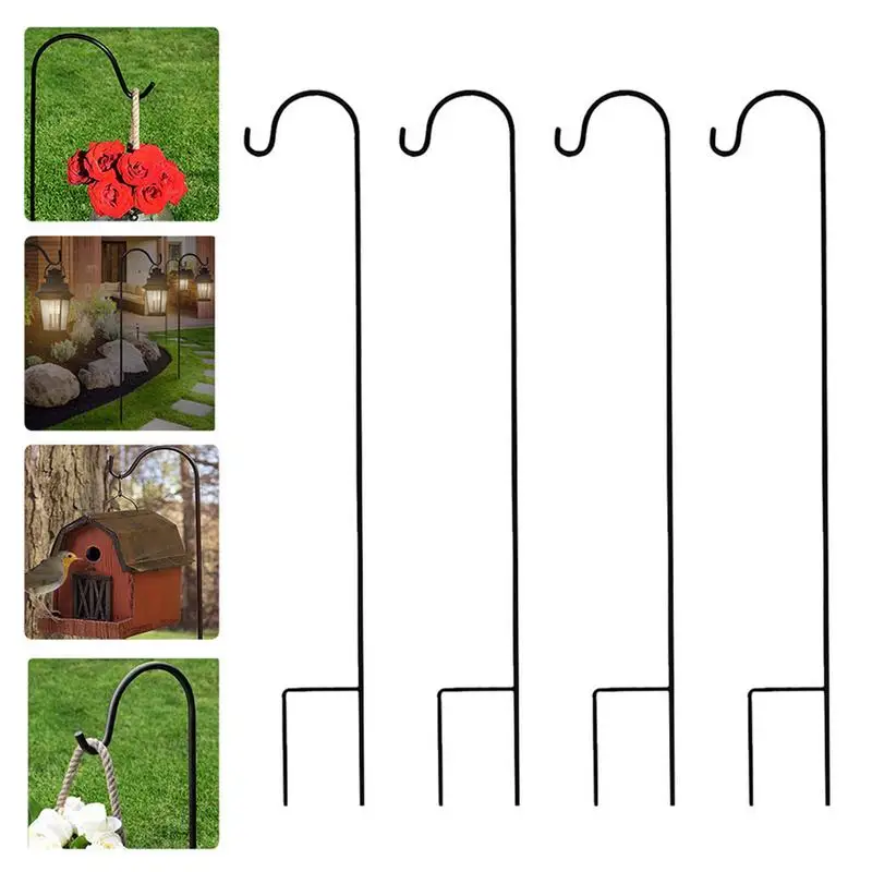 4Pcs Heavy Duty Hangers Bird Feeder Pole Shepherds Hooks Outdoor Garden Lanterns Solar Light Hanging Stakes Pot Hooks Stand - Image 2