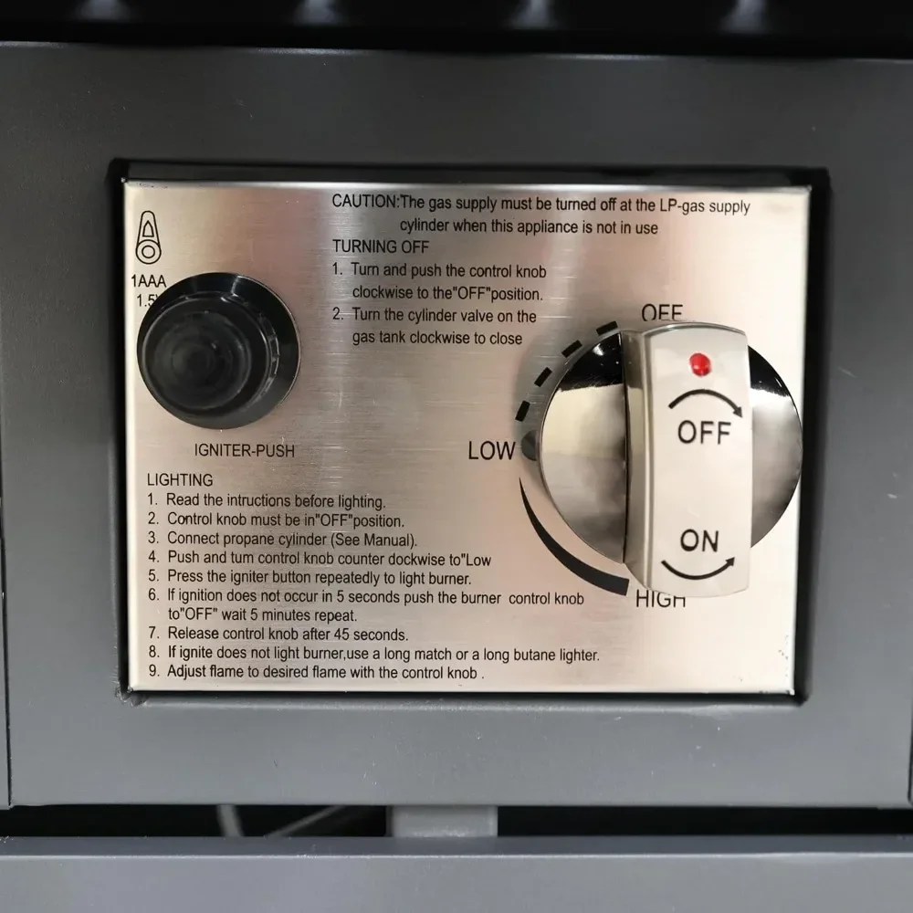 43.3 Inch Propane Fire Pit with Lid,Glass Wind Guard Gas Firepit Table for Garden/Patio,CSA Certification,2 in 1 Firepit Table - Image 5