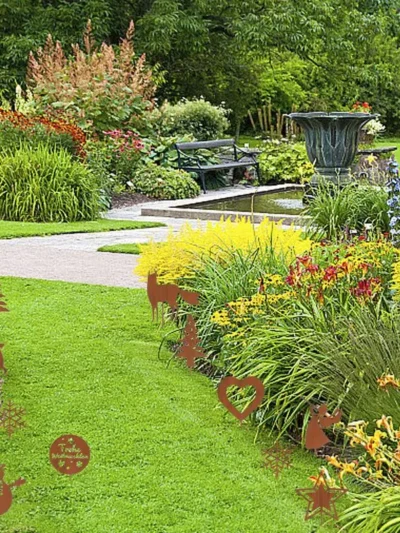 Christmas Yard Stakes Outdoor 11X Set Rusty Animal Silhouette Ground Stakes Decor For Courtyard