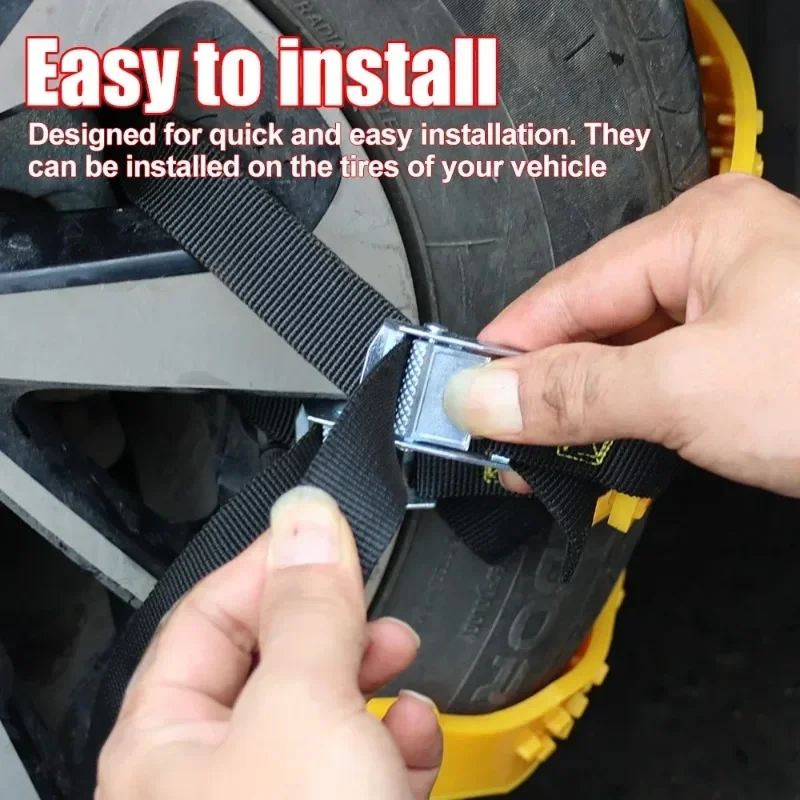 Car Snow Chains Winter Auto Motorcycle Bicycle Tire Anti-skid Bull Tendon Steel Nail Chain Adjustable Length Car Emergency Tools - Image 4