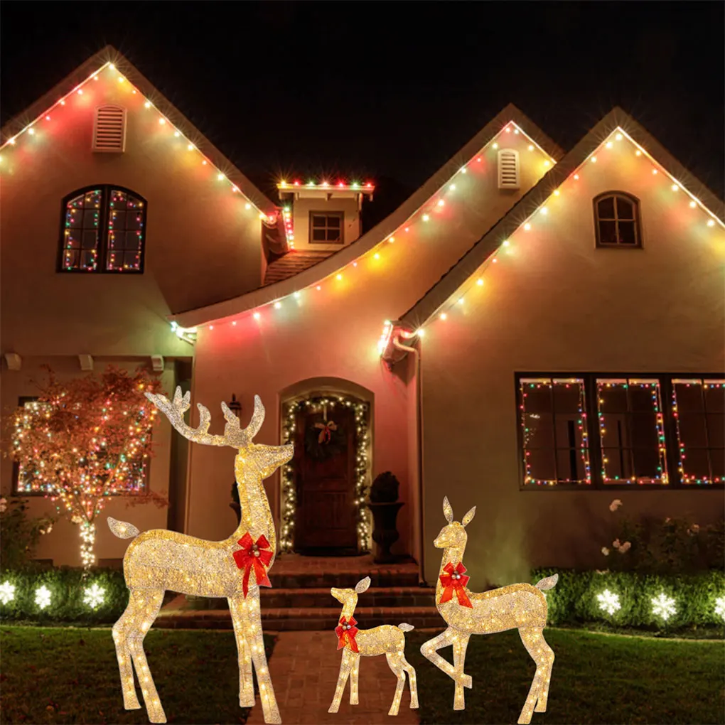 Lighted Christmas Deer Sleigh Outdoor Yard Decoration